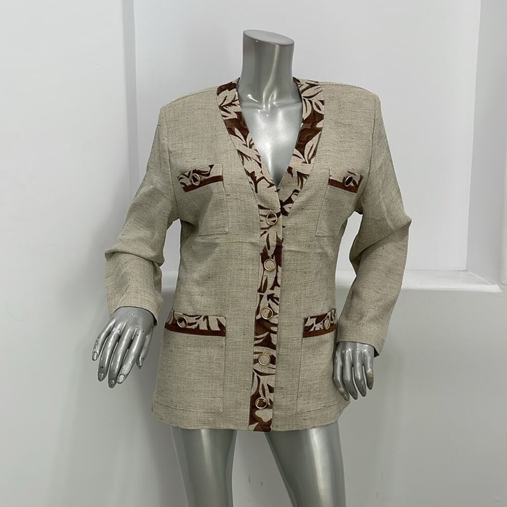 Vintage 90's Side Effects Brown Long Sleeve Blazer Jacket